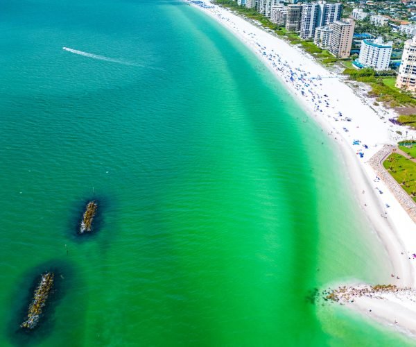 Aerial View of Marco Island, a popular tourist beach town in Florida