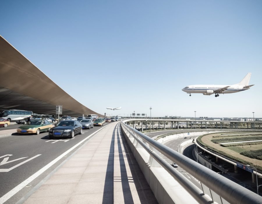 beijing capital airport, scene of the flight arrival