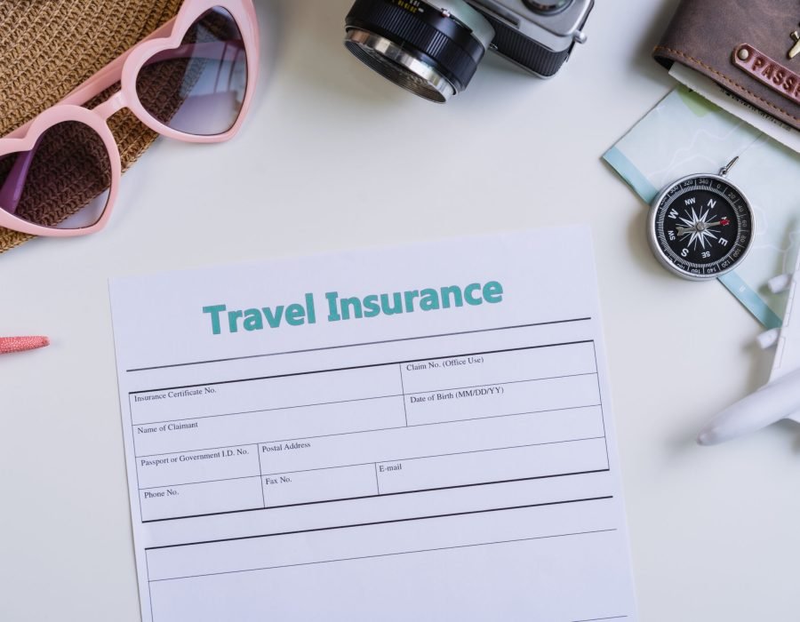 Travel accessories and items with Travel insurance application form